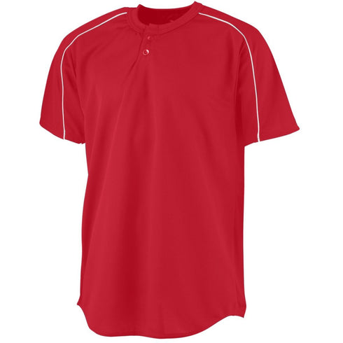 Augusta Sportswear Youth Wicking Two-Button Baseball Jersey (586-C), Color 'Red/White'
